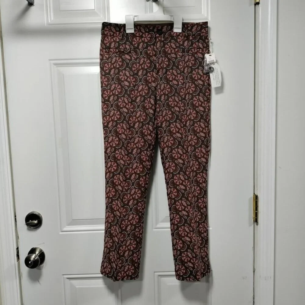 Anthropologie Slim Fit Pasley Floral Prairie Print Boho Festival Trouser  2 - Picture 2 of 12